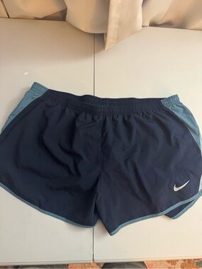 Nike Women’s Dark Navy Athletic Shorts with Light Blue Trim